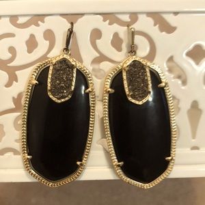 Kendra Scott two tone Darcy Earrings Black Drusy